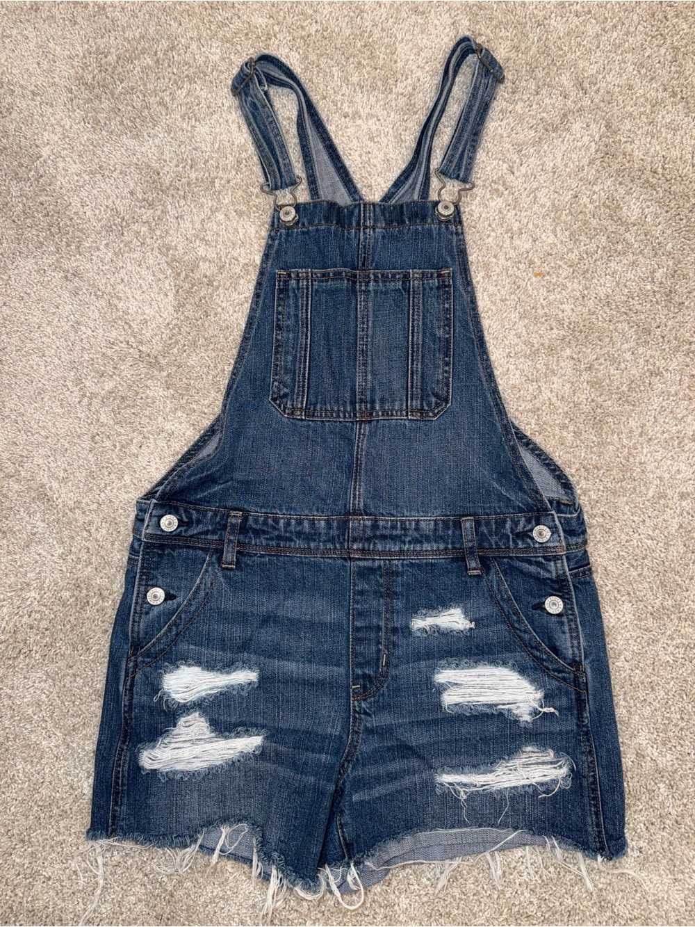 American Eagle Tomgirl Shortall size small distressed EUC